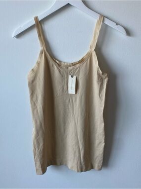 Women's Cream Tank Top - Minimal Scoop Neck